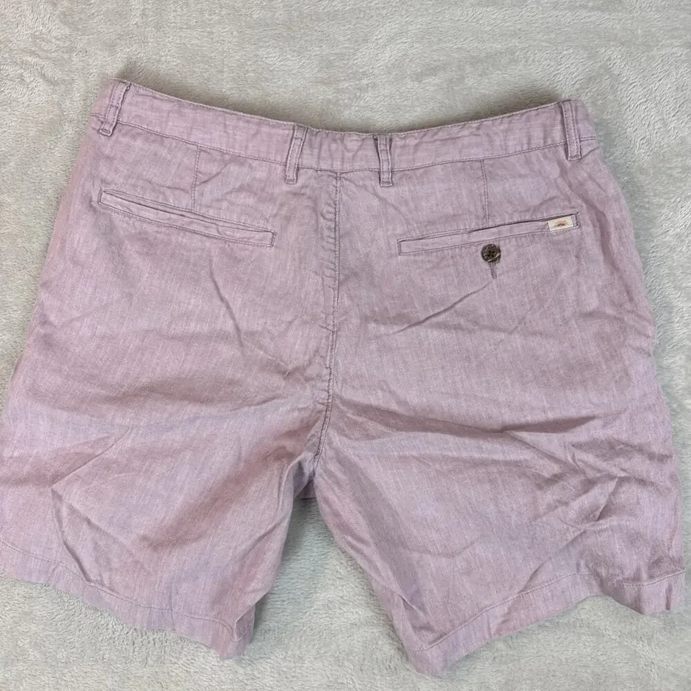 Faherty All Day Shorts Mens 34 Pink Preppy Coastal Chino Casual Flat Front